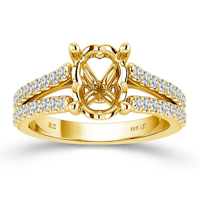 1/2ctw Diamond 14k Yellow Gold Engagement Ring Setting - Design Collection