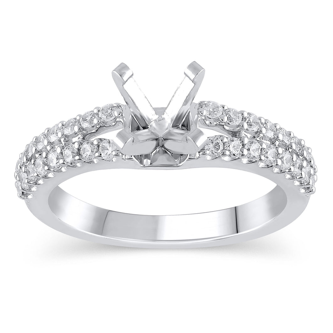 1/2ctw Diamond Accent White Gold Engagement Ring Setting - Design Collection - Size 5