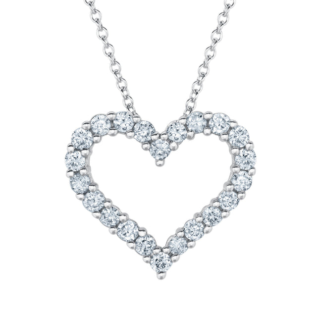 1/2ctw Diamond Heart White Gold Pendant Necklace