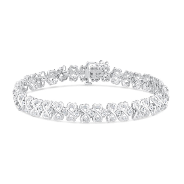 1/2ctw Diamond Infinity Link Sterling Silver Bracelet | 7.25 Inches