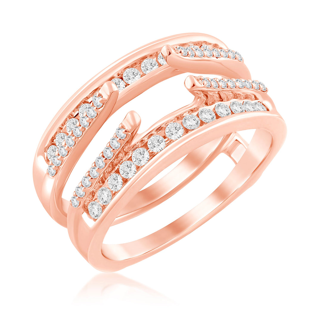 1/2ctw Diamond Rose Gold Ring Guard | Size 7