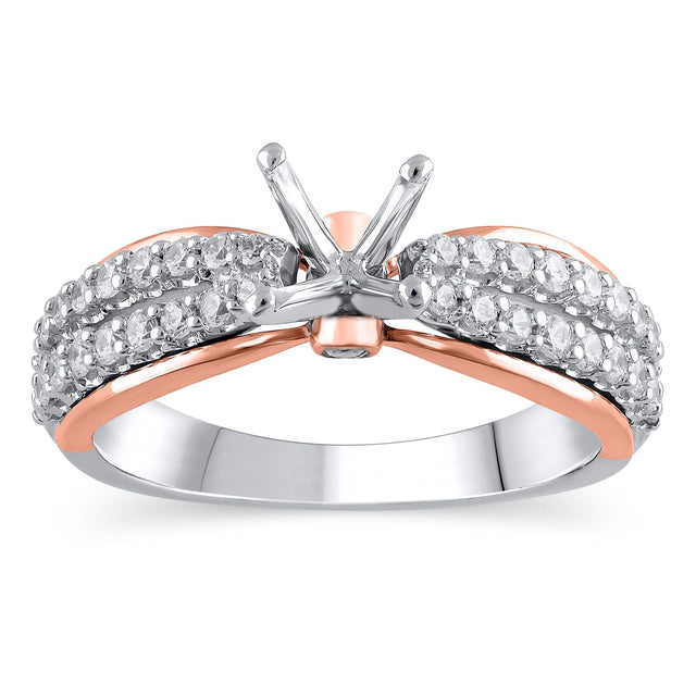 1/2ctw Diamond Two-Tone Engagement Ring Setting - Design Collection - Size 5