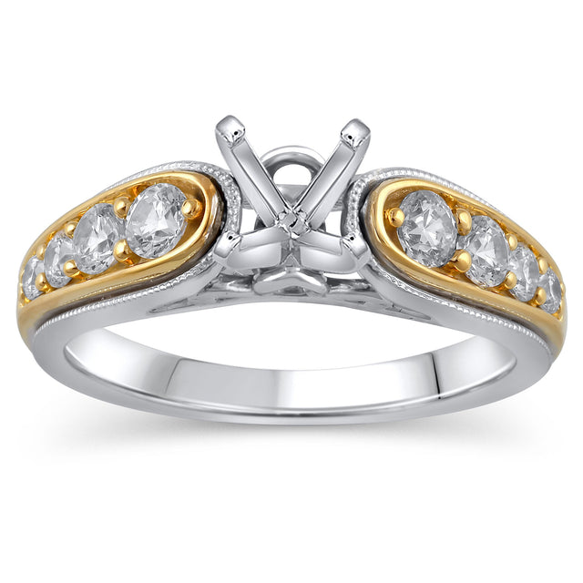 1/2ctw Diamond Two-Tone Engagement Ring Setting - Design Collection - Size 5
