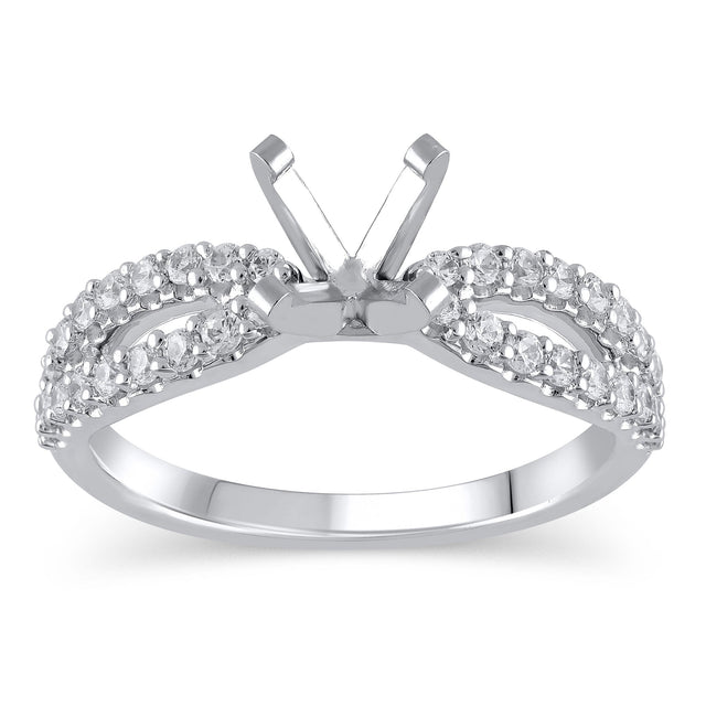 1/2ctw Diamond White Gold Engagement Ring Setting - Design Collection - Size 5