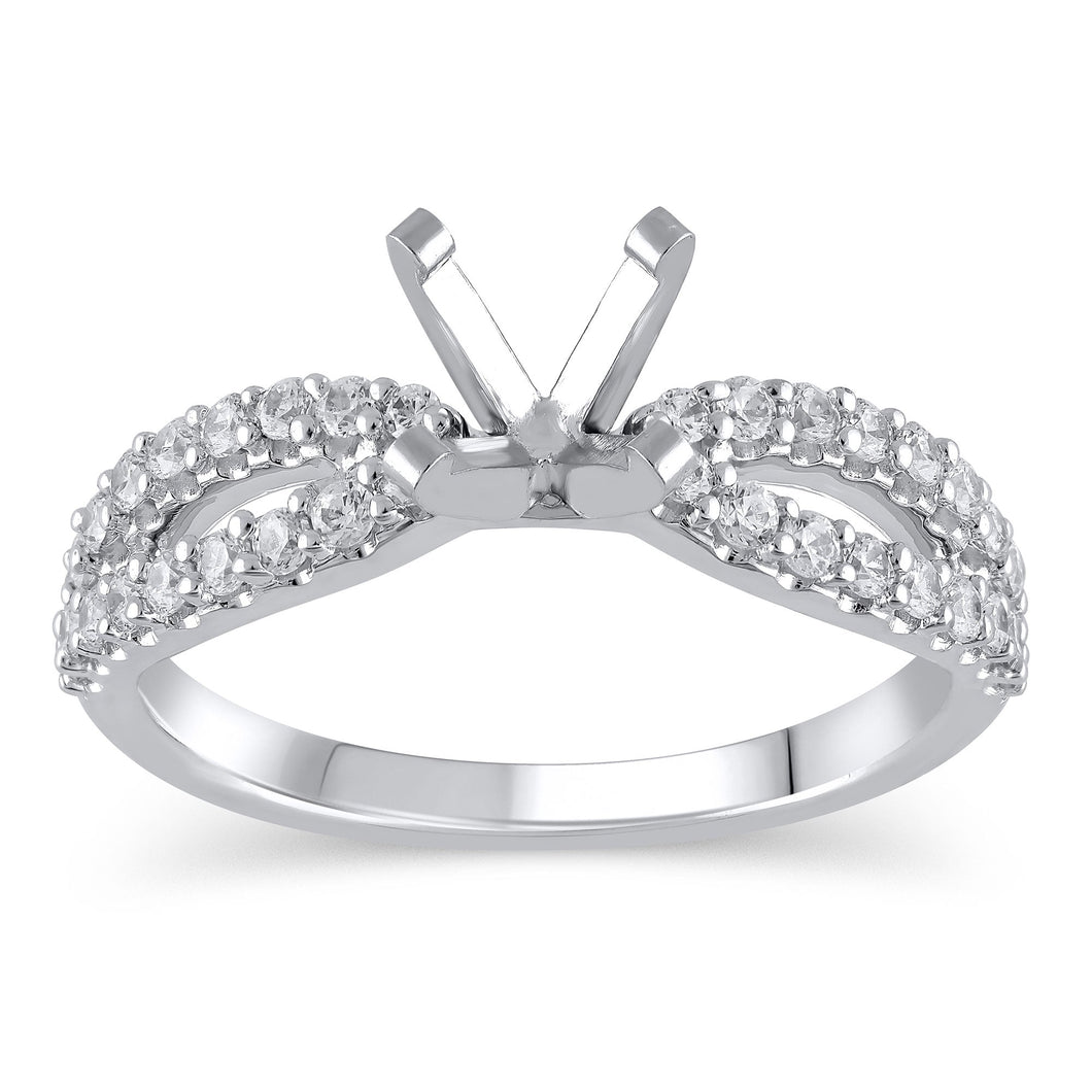 1/2ctw Diamond White Gold Engagement Ring Setting - Design Collection - Size 5