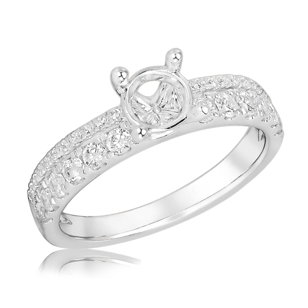 1/2ctw Diamond White Gold Engagement Ring Setting | Design Collection | Size 5.5