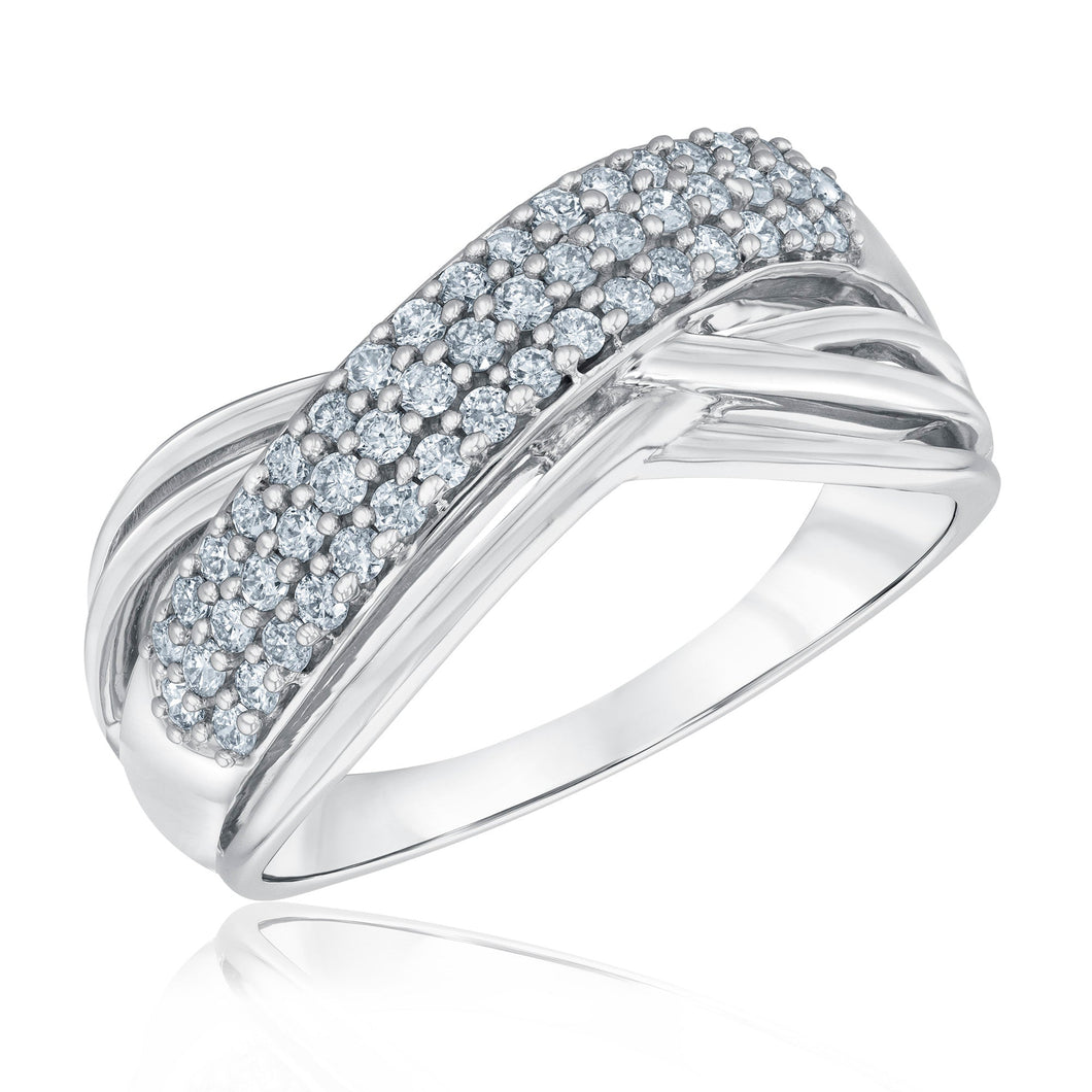 1/2ctw Diamond White Gold Orbit Ring