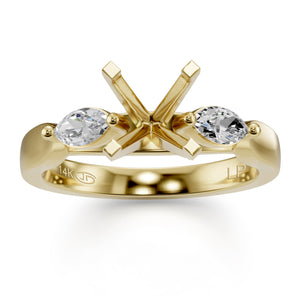1/2ctw Diamond Yellow Gold Engagement Ring Setting