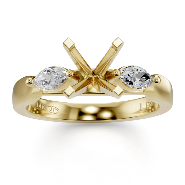 1/2ctw Diamond Yellow Gold Engagement Ring Setting