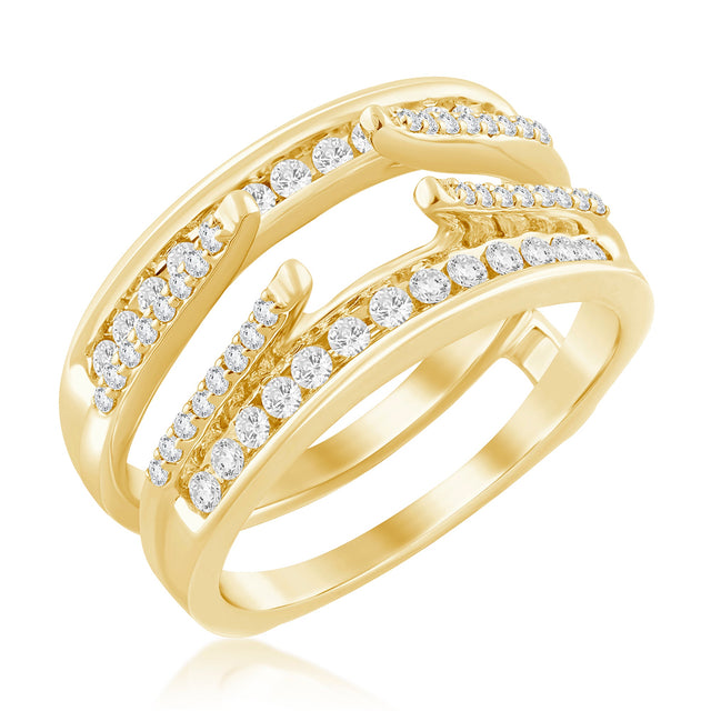 1/2ctw Diamond Yellow Gold Ring Guard | Size 7