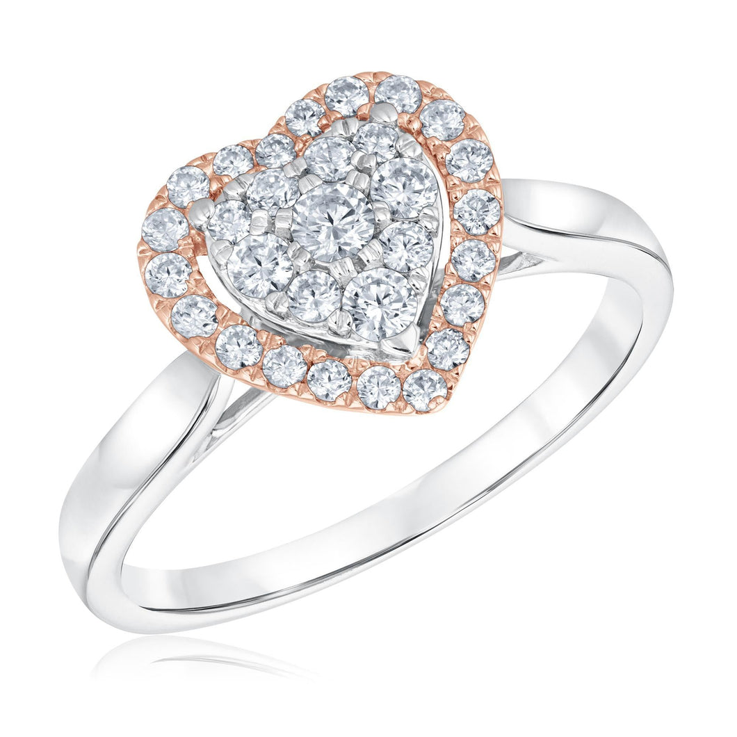 1/2ctw Heart Lab Grown Diamond Two-Tone Ring