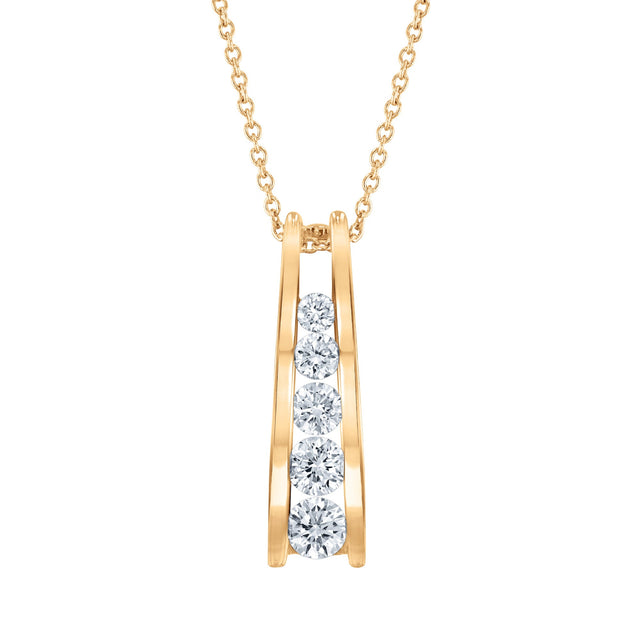 1/2ctw Lab Grown Diamond Yellow Gold Pendant Necklace