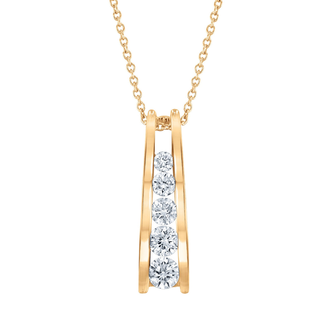 1/2ctw Lab Grown Diamond Yellow Gold Pendant Necklace