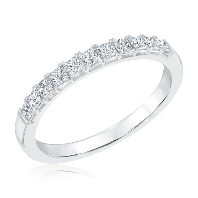 1/2ctw Princess Diamond White Gold Wedding Band | Embrace Collection