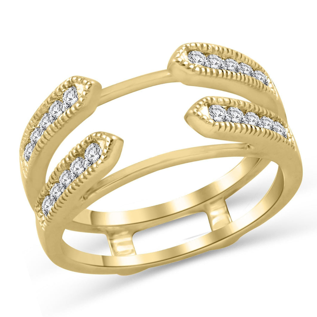 1/2ctw Round Diamond Milgrain Ring Guard | Embrace Collection | Size 5