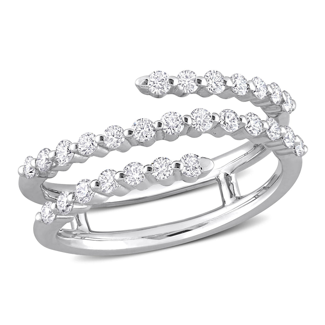 1/2ctw Round Diamond Platinum Fashion Coil Ring
