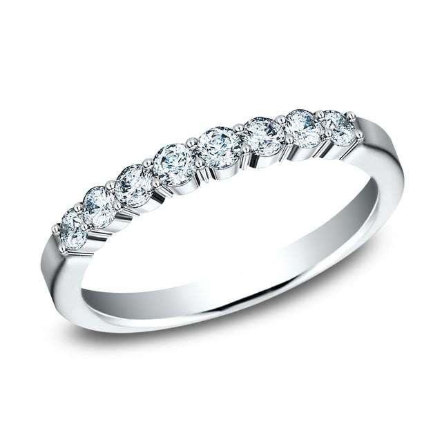 1/2ctw Round Diamond White Gold Wedding Band 2.5mm - Size 4.5