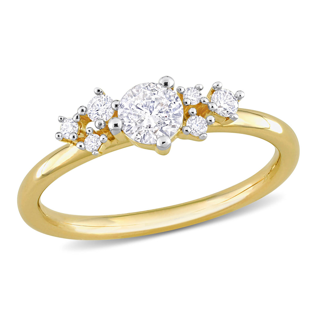 1/2ctw Round Diamond Yellow Gold Ring | Size 5