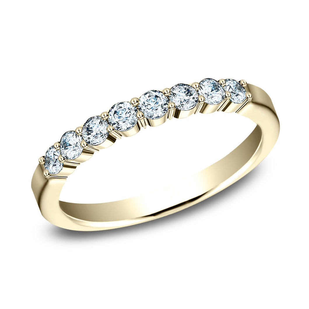1/2ctw Round Diamond Yellow Gold Wedding Band 2.5mm - Size 4