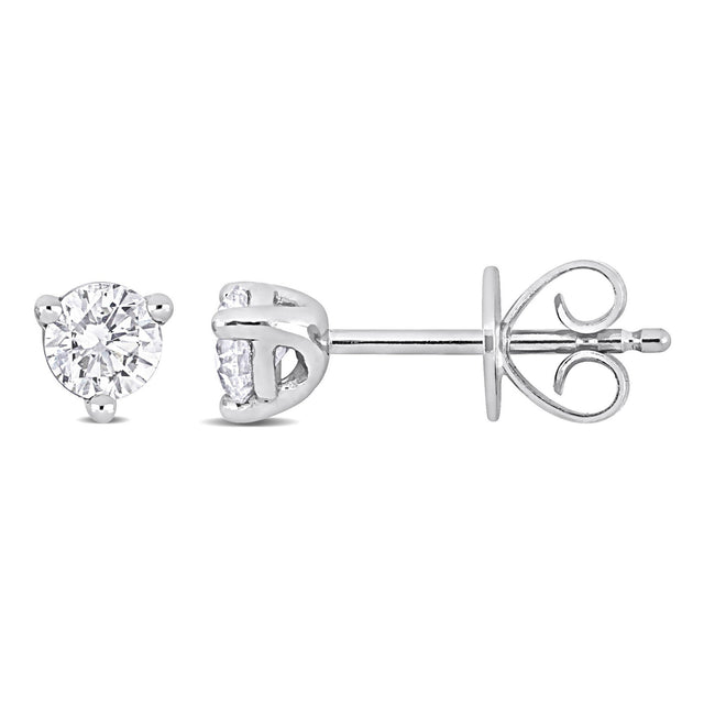1/2ctw Round Solitaire Diamond Platinum Stud Earrings