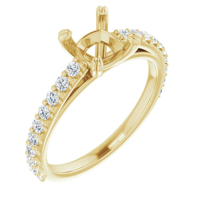 1/3ctw Diamond Accent 14k Yellow Gold Engagement Ring Setting