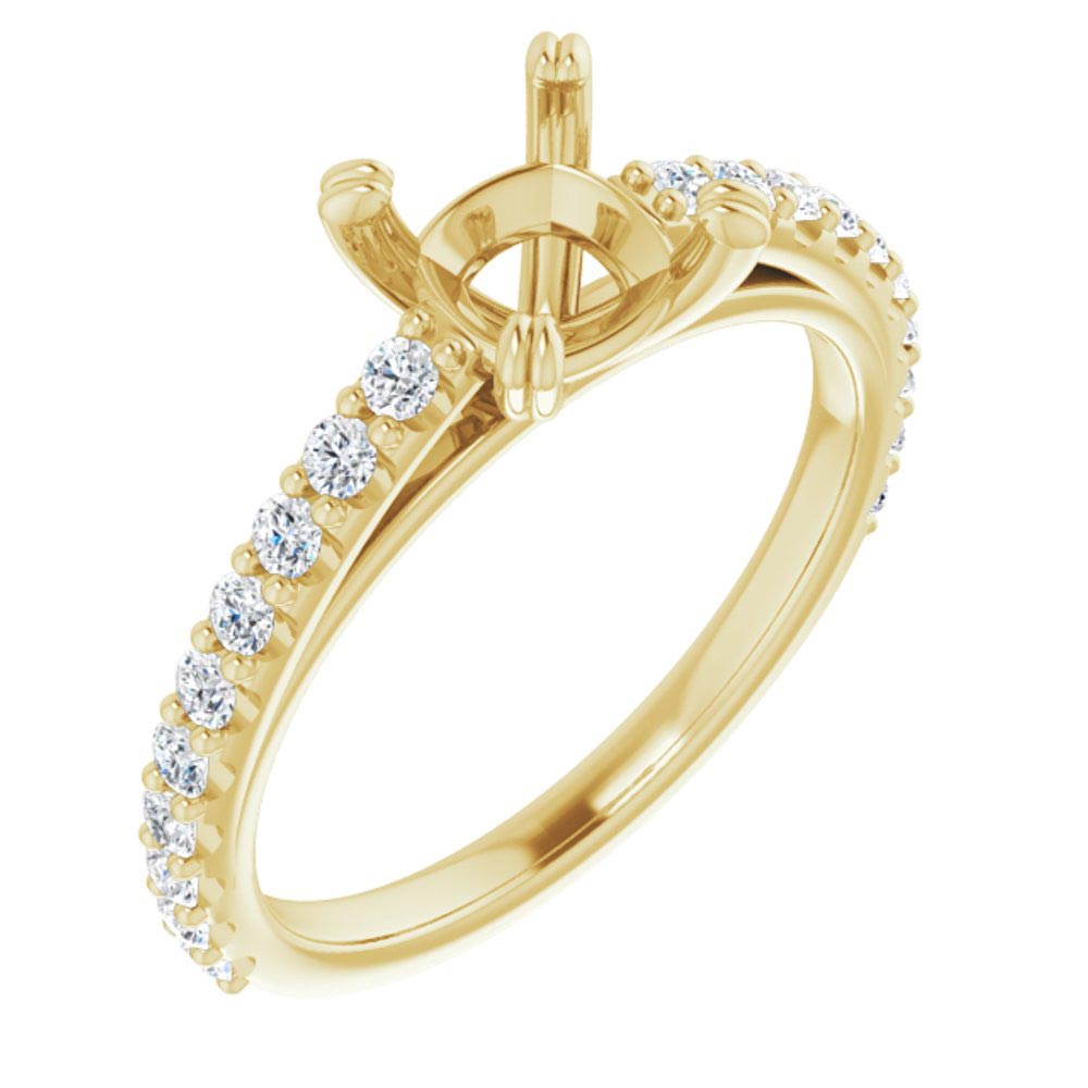 1/3ctw Diamond Accent 14k Yellow Gold Engagement Ring Setting