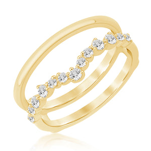 1/3ctw Diamond Chevron Yellow Gold Ring Guard - Embrace Collection
