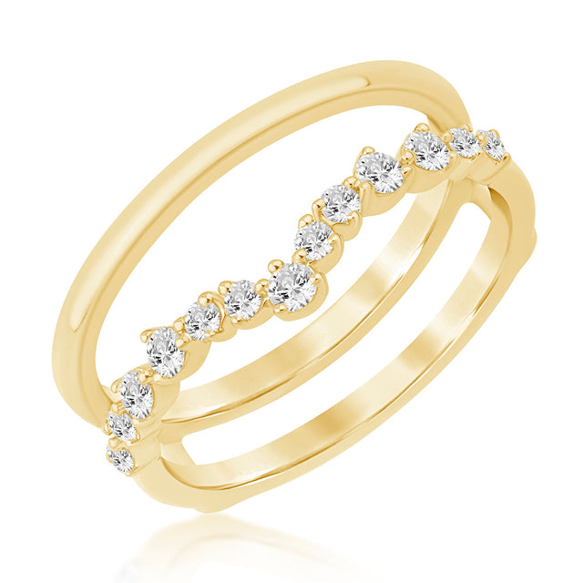 1/3ctw Diamond Chevron Yellow Gold Ring Guard - Embrace Collection