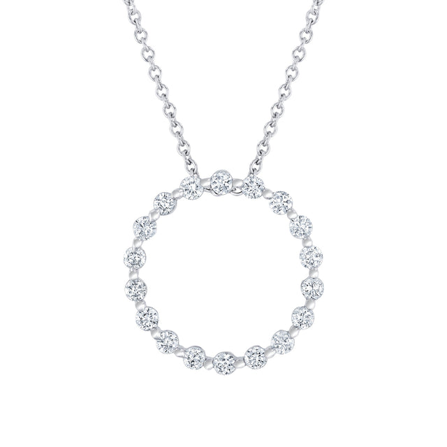 1/3ctw Diamond Circle White Gold Pendant Necklace
