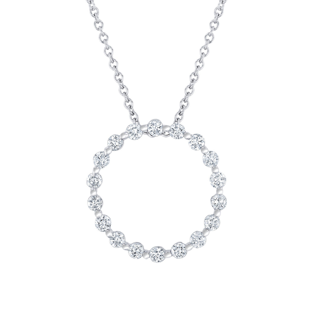 1/3ctw Diamond Circle White Gold Pendant Necklace