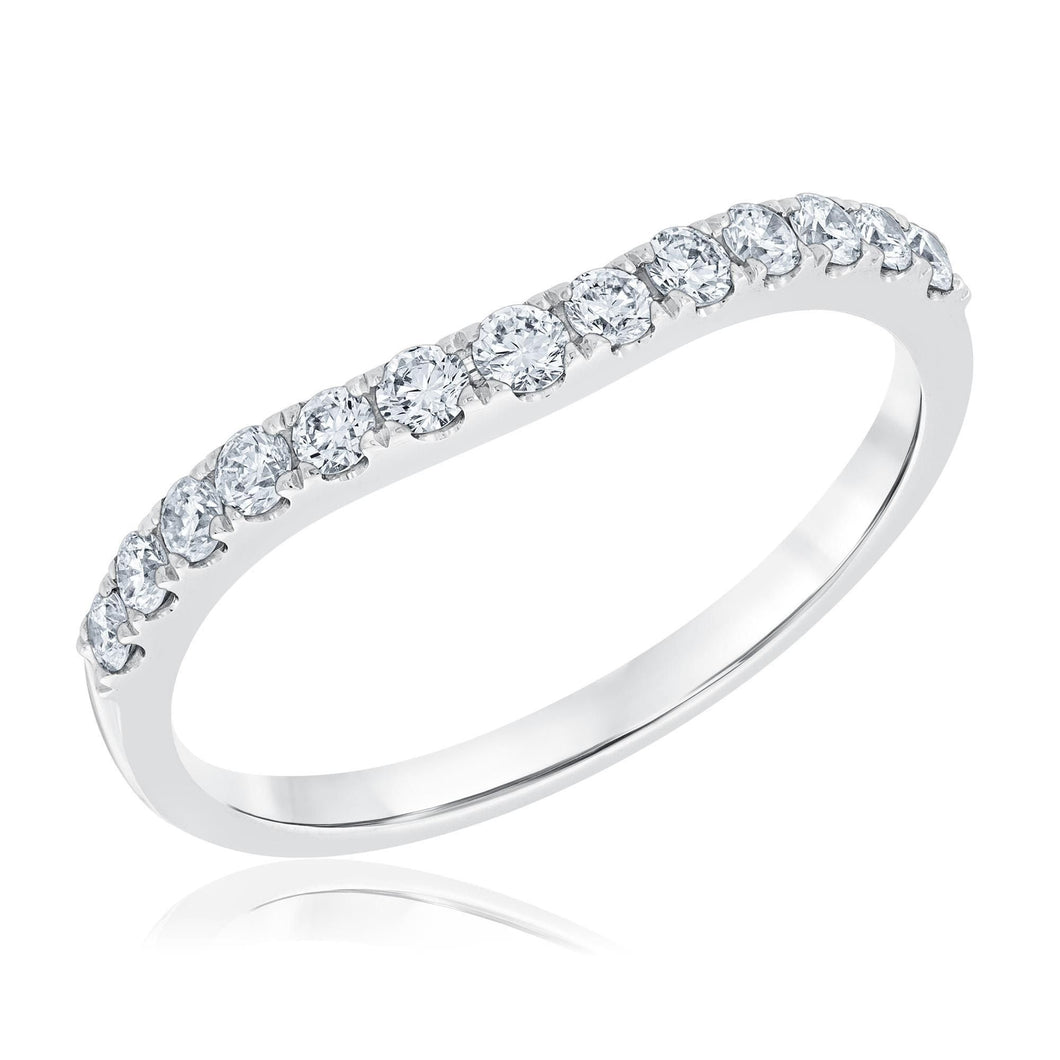 1/3ctw Diamond Curved White Gold Wedding Band | Embrace Collection