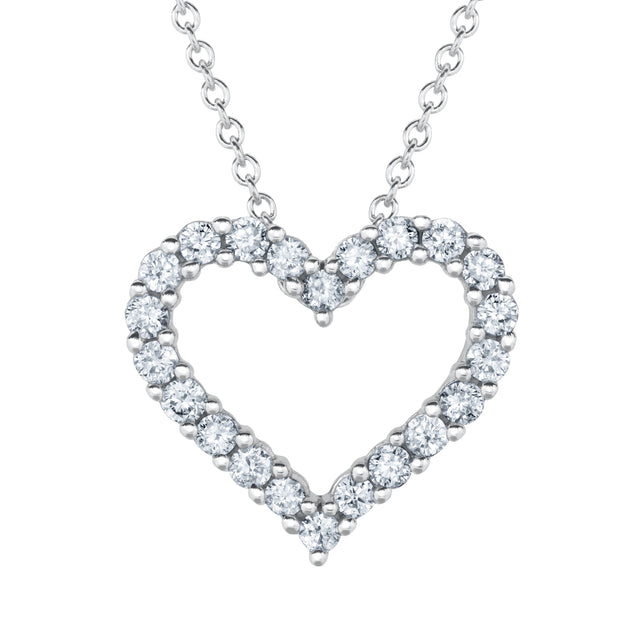 1/3ctw Diamond Heart White Gold Pendant Necklace