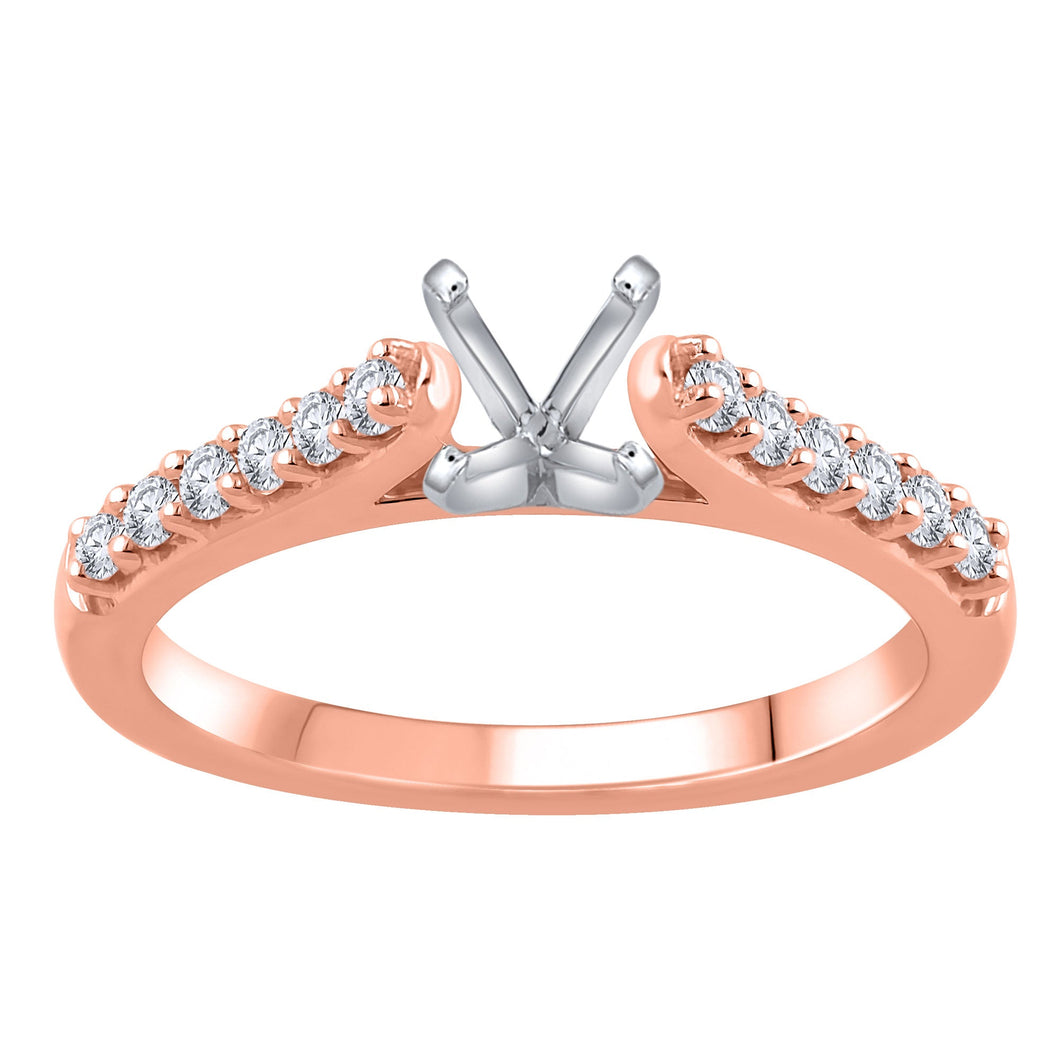 1/3ctw Diamond Rose Gold Engagement Ring Setting | Design Collection | Size 5