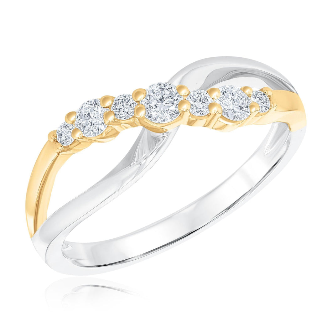 1/3ctw Diamond Twist Two-Tone Gold Ring