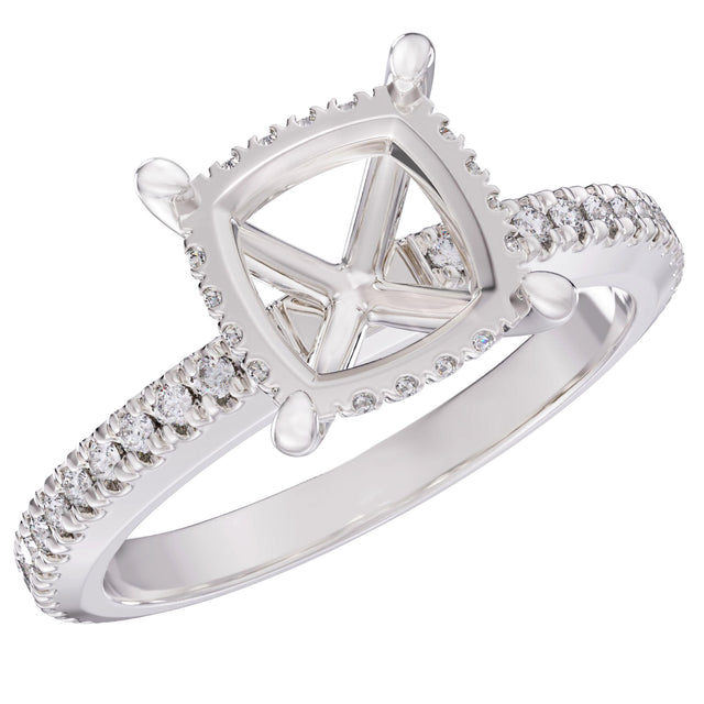 1/3ctw Diamond White Gold Engagement Ring Setting - Design Collection - Size 5