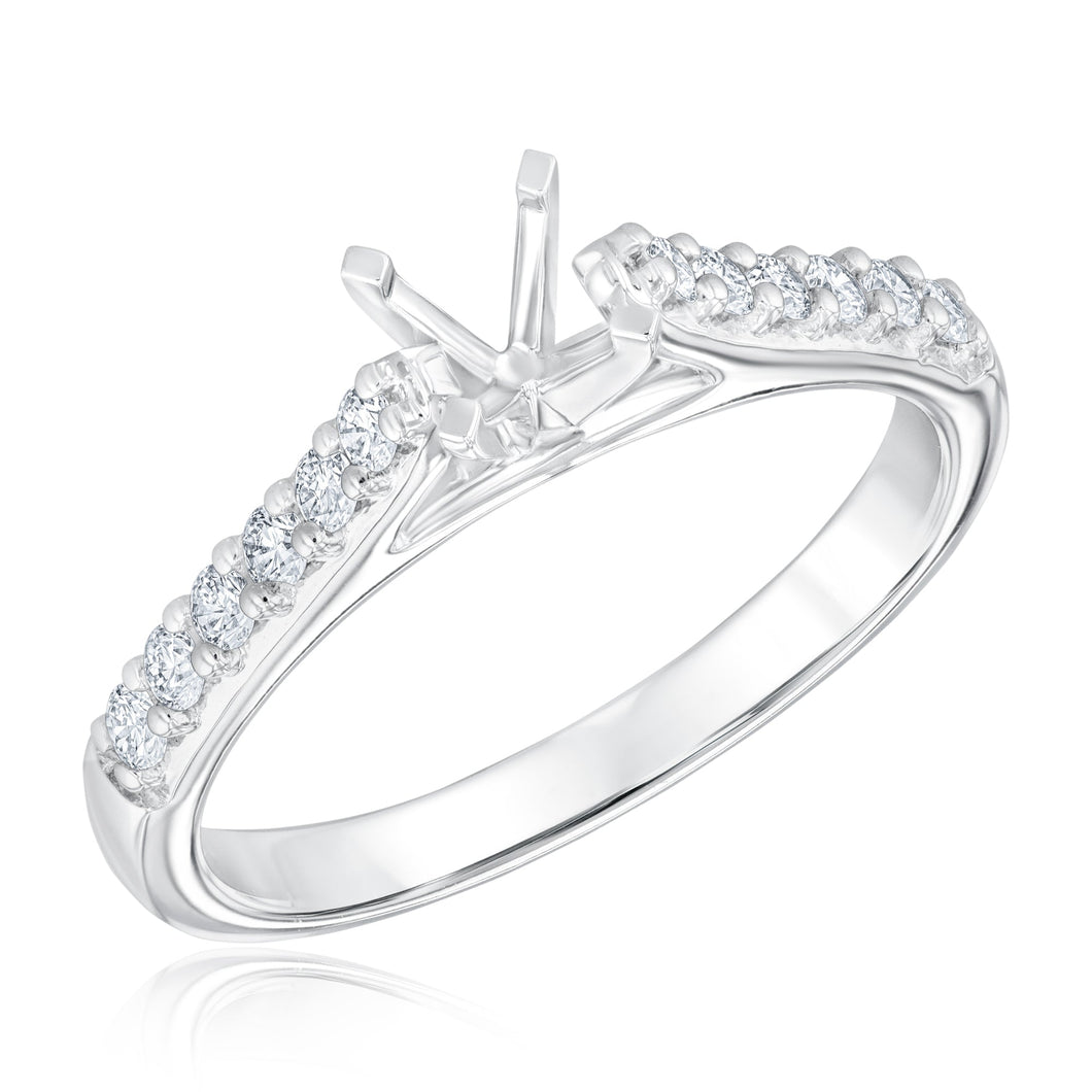 1/3ctw Diamond White Gold Engagement Ring Setting | Design Collection | Size 5