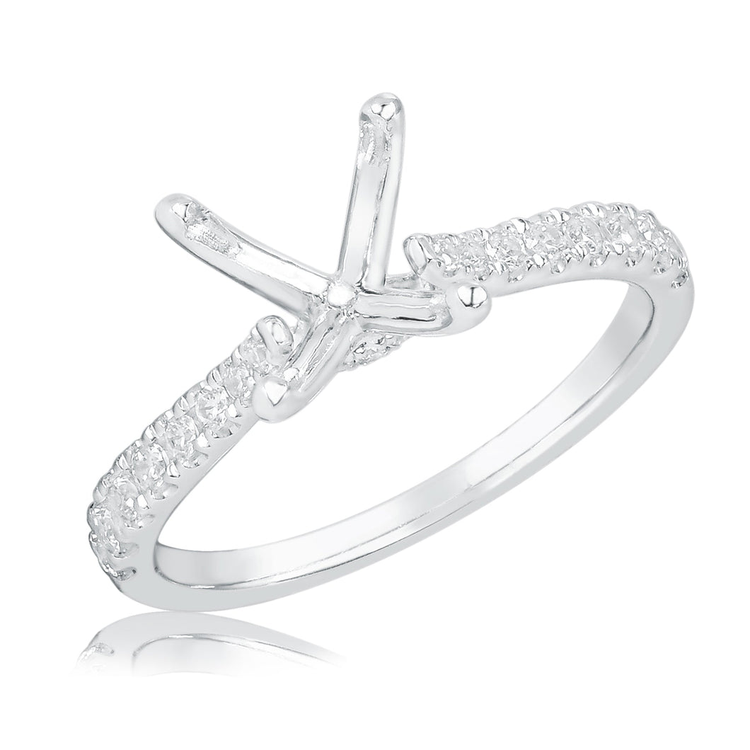 1/3ctw Diamond White Gold Engagement Ring Setting | Design Collection | Size 6.5