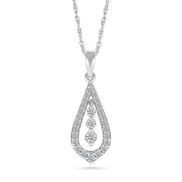 1/3ctw Diamond White Gold Pendant Necklace
