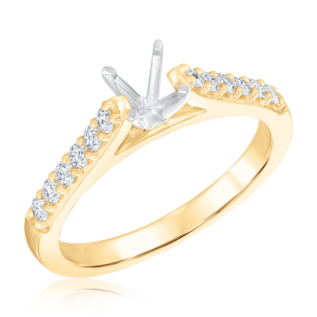 1/3ctw Diamond Yellow Gold Engagement Ring Setting | Design Collection | Size 9