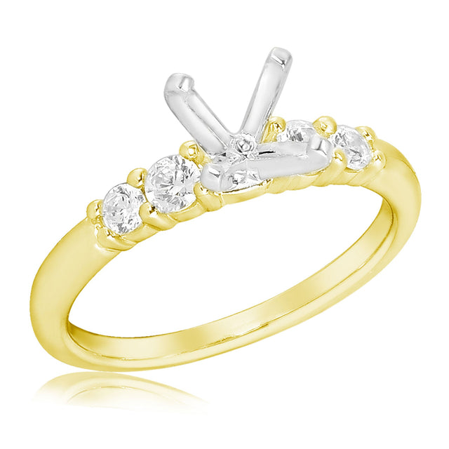1/3ctw Diamond Yellow Gold Engagement Ring Setting - Size 6