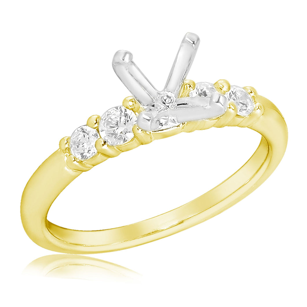 1/3ctw Diamond Yellow Gold Engagement Ring Setting - Size 6