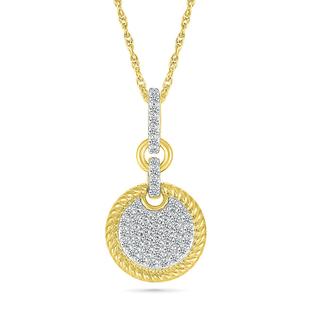 1/3ctw Diamond Yellow Gold Pendant Necklace