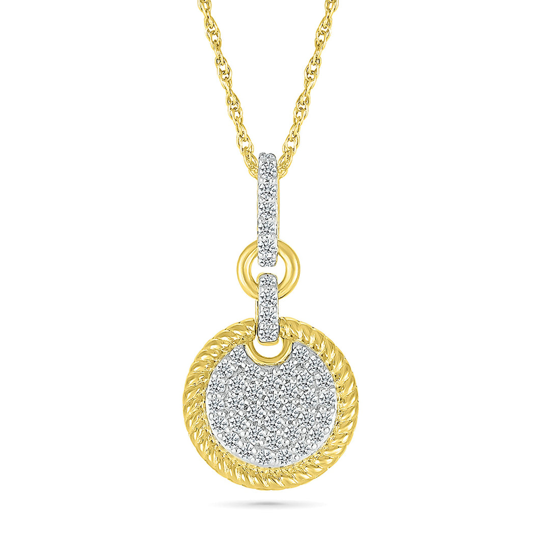 1/3ctw Diamond Yellow Gold Pendant Necklace