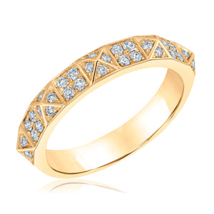 1/3ctw Diamond Yellow Gold Pyramid Ring