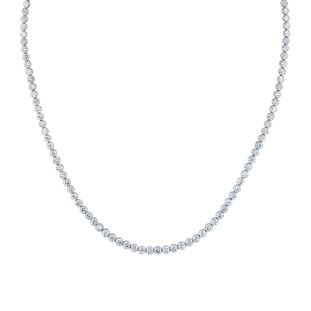 13ctw Lab Grown Diamond White Gold Tennis Necklace