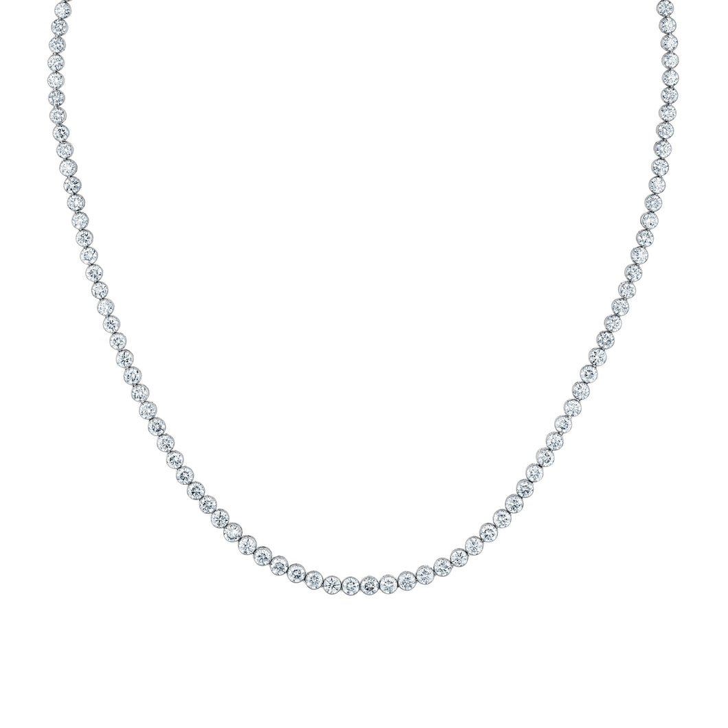 13ctw Lab Grown Diamond White Gold Tennis Necklace