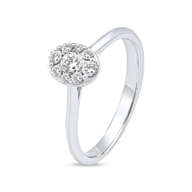 1/3ctw Round Diamond Halo White Gold Ring