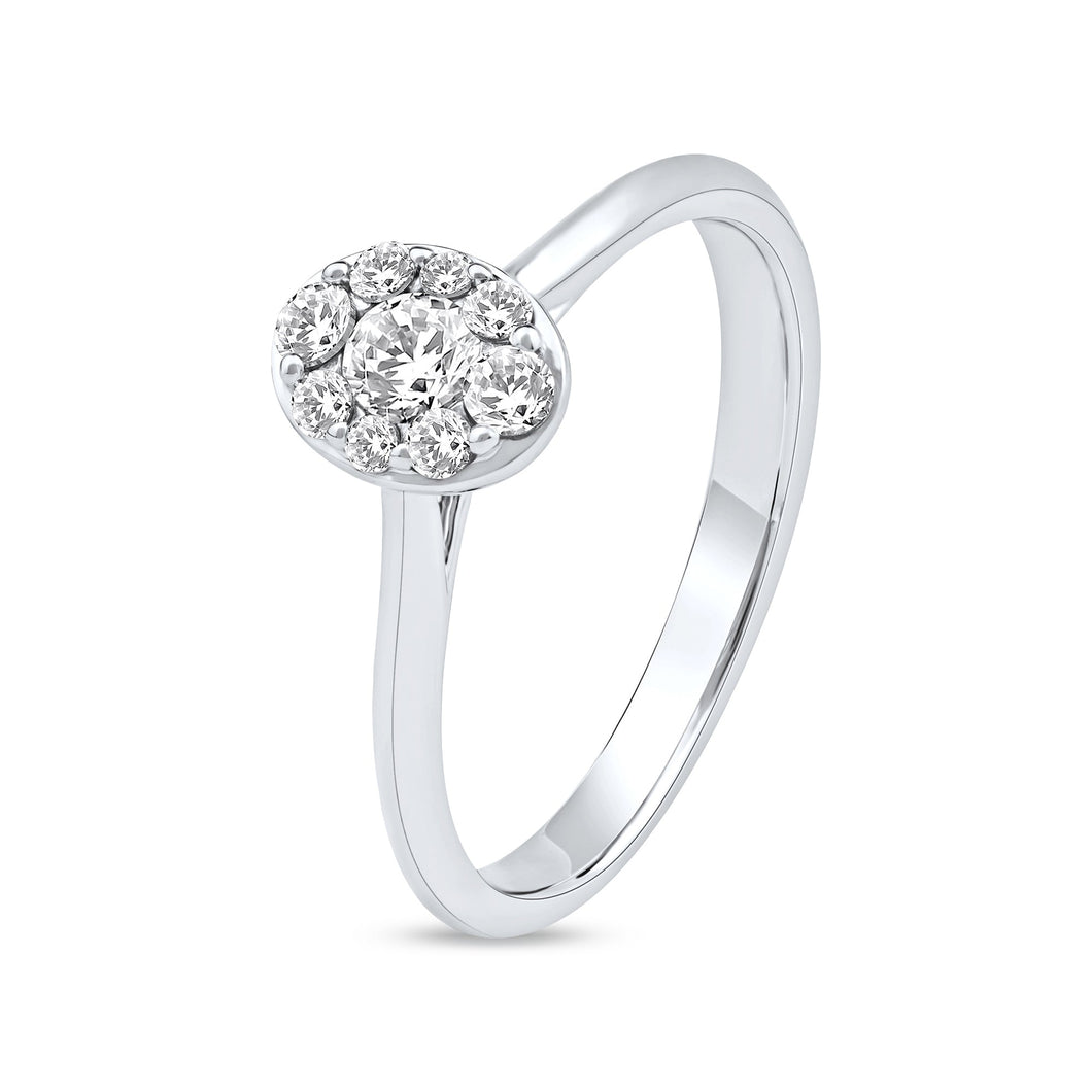 1/3ctw Round Diamond Halo White Gold Ring