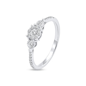 1/3ctw Round Diamond Halo White Gold Ring