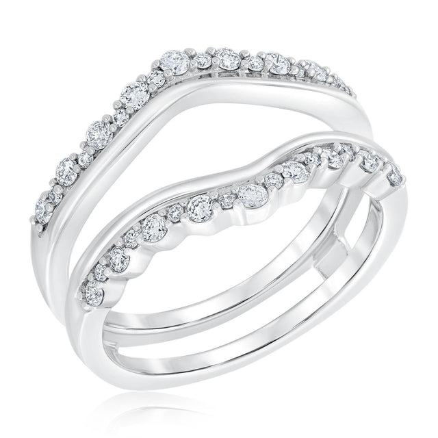 1/3ctw Round Diamond White Gold Ring Guard | Embrace Collection